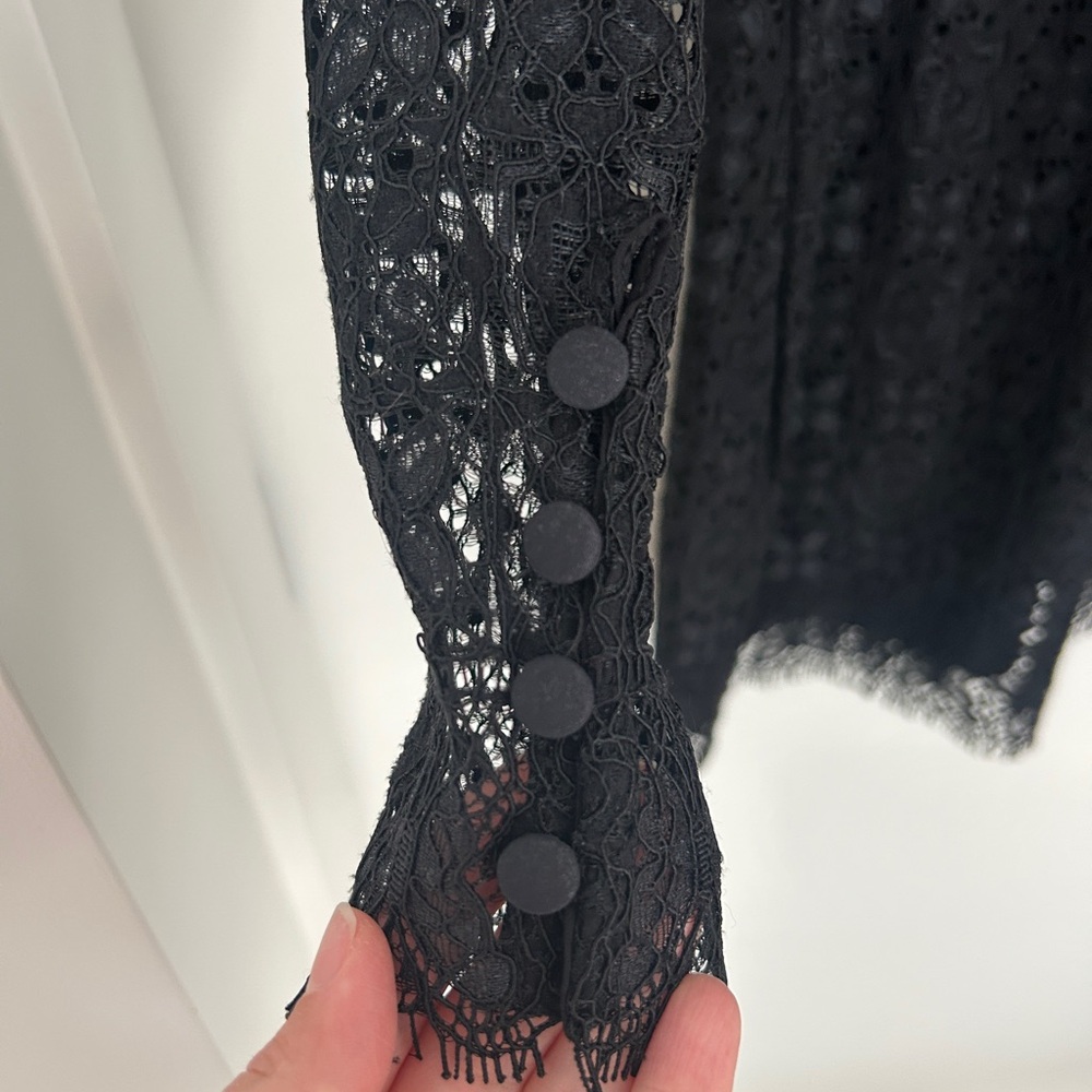 Free People Black Lace Long Sleeve Dress - Picture 9 of 9